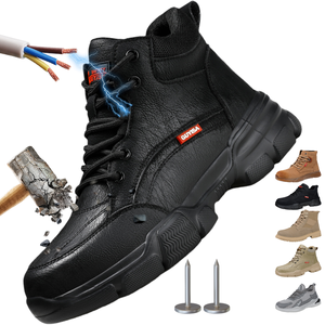 Chaussures de sécurité en cuir pleine fleur Bottes de sécurité pour chantier de construction Chaussures de sécurité pour le travail - Product Image 1