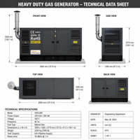 Groupe électrogène 30 kW avec moteur Cummins, générateur diesel 40 kVA 480 V 30 kW 35 kW 45 kVA