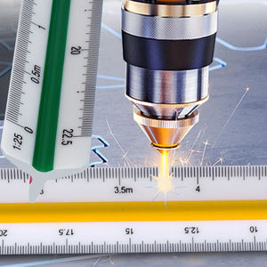 Foska Laser gravé 30CM Triangle règle pour artiste technique architecte ingénieur Plan <span class=keywords><strong>tiroir</strong></span> dessinateur graphiste étudiant - Product Image 5