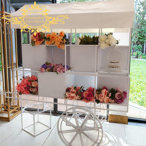 Beyaz renk demir arabaları için güzel düğün süslemeleri şeker sepeti - Product Image 5