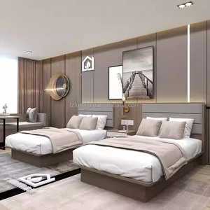 Contemporary Hotel Room Furniture Custom Twin <b>Single</b> <b>Bed</b> With Headboard Bedside Table Lounge <b>Sofa</b> For 3 Star Hotel Bedroom Sets - Product Image 1