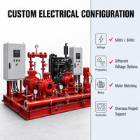 Ensemble de pompe à incendie électrique diesel à tension personnalisée 50Hz 60Hz pour projets à l'étranger