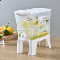 Distributeur de boissons avec robinet, seau à glace pour jus de fruits, thé glacé, eau froide, 3,5 L, pour la maison, été