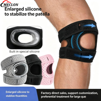 Sangle de genou réglable avec coussinet en silicone pour la course à pied, le sport et la protection des articulations