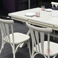 Mobilier d'extérieur moderne Table à rallonge en aluminium Patio Jardin Restaurant Bistro Café Ensemble table à manger extensible