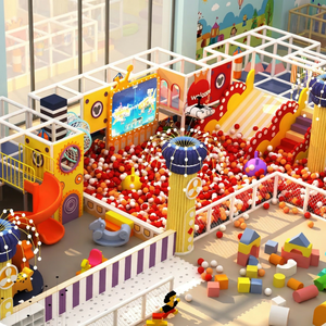 Aoleao Centre de jeux souple personnalisé thème Cirque, avec piscine à balles, toboggan et jeu d'escalade pour enfants, certifié CE TUV - Product Image 2