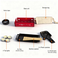 Grille à raclette et fondue portable en métal avec chauffe-plat, durable et facile à nettoyer pour les repas à la maison