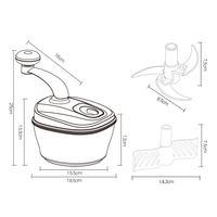 Keukenaccessoires Multifunctionele Handmatige Voedselprocessor Hakselaar Mixer Met Eierscheider