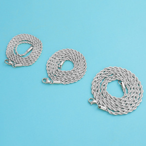 扭链颈链女男批发不锈钢扭螺旋绳链项链 - Product Image 3