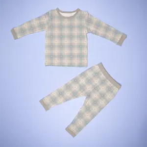 Custom Checker Bamboo Fabric Newborn Baby Infant Zipper Clothes Onesie Rompers Bamboo Viscose Toddler Pajamas Sleeper Clothes