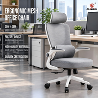 Chaise de bureau respirante en maille ALINUNU ODM OEM pour bureau 125 °   Chaise en maille avec fonction inclinable et accoudoirs rabattables
