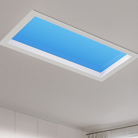 Plafonnier LED BGST simple bleu, imitation fenêtre, éclairage solaire, en aluminium, lumière chaude, pour salon