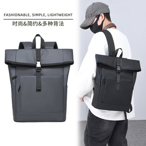 Cross-border Custom European casual roll-top <b>backpack</b>, <b>large</b>-capacity travel <b>backpack</b> with a roll-top lid for short trips. - Product Image 5