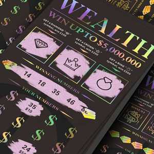 Boletos de Lotería con Efecto Láser, Premio Grande, Personalizables, Impresión Offset, Recubrimiento UV - Product Image 1