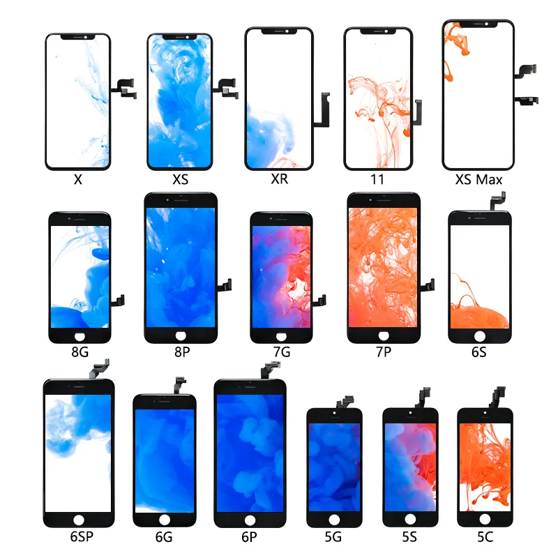 सेलफोन oled स्क्रीन एलसीडी मोबाइल फोन lcds प्रतिस्थापन टच स्क्रीन digitizer के लिए iphone 5 6 7 8 11 x xs अधिकतम lcds डिस्प्ले पैनल