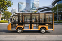 Bus électrique de tourisme Renqi 11 places, type fermé avec portes, véhicule de navettage électrique pour hôtels et complexes hôteliers