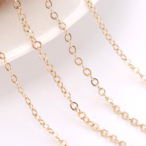 Silver Plated Flat O <b>Chain</b> For Necklace Making 18K Gold <b>Copper</b> Plated Jewelry Findings DIY Craft <b>Chain</b> Component - Product Image 4