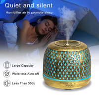 Vente chaude parfumé humidificateur d'air métal huile essentielle ultrasonique 500ML brume diffuseur d'arôme 7 lumières de couleur pour hôtel ménage