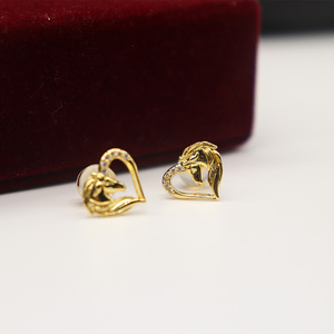 Boucles d'oreilles pendantes Heart Ladder avec diamants de 0.19 ct de clarté VS-SI pour cadeau disponibles en or jaune blanc rose-Certifié IGI - Product Image 3