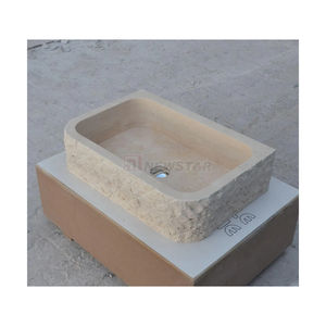 Newstar, tocador de baño de mármol de lujo con <span class=keywords><strong>lavabo</strong></span>, <span class=keywords><strong>lavabo</strong></span> de piedra Natural, <span class=keywords><strong>lavabo</strong></span> de baño de travertino Beige - Product Image 6