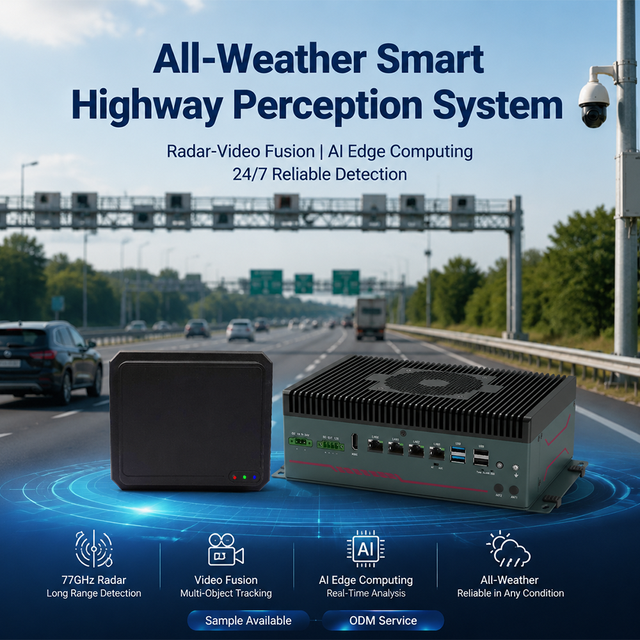 Smart Highway ITS Solution 77GHz Radar-Video Fusion System | AI Edge Computing for Expressway Traffic Flow & Incident Detection
