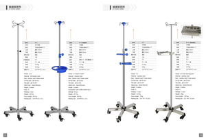Penyangga infus rumah sakit, tiang <span class=keywords><strong>IV</strong></span> Stainless Steel tinggi dapat disesuaikan 5 kaki - Product Image 2