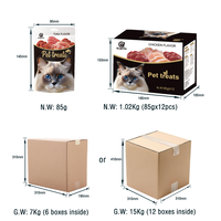 Pâtée pour chat certifiée Halal, en morceaux déchiquetés, en sachet, 85g, en gros, sous marque privée, délicieuse, pour animaux de compagnie