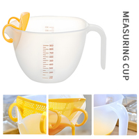 Tasse à mesurer en plastique avec échelle filtre intégré filtre multifonctionnel pour liquide d'oeuf tasse à mesurer transparente