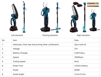 Ensemble de batterie d'outils sans fil de haute qualité scie à chaîne électrique de 6 pouces pour scie à bois ciseaux électriques pour bricolage et utilisation industrielle de jardin