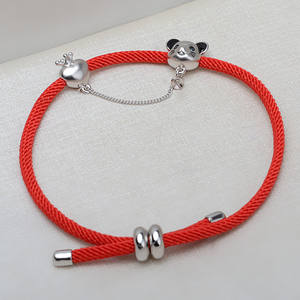 Pulsera de Perlas de Ratón del Zodiaco de Plata de Ley S925 Hecha a Mano con Cuerda Roja, Accesorios de Moda con Dijes 2995 - Product Image 3