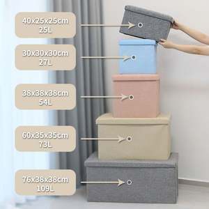 Comfortable <b>Storage</b> Ottoman Foot Rest Folding Footstool <b>Bench</b> for Living Room - Product Image 5