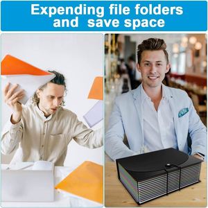 Letter A4 Size Accordion File Organizer Document Holder Paper Bill Tax Receipt Organizer with Blank Labels - Product Image 3