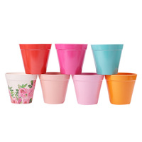 Pots à fleurs et bonsaïs en fibre de bambou écologiques, biodégradables, multicolores, résistants à la déformation, style simple, pour balcon et jardin