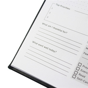 Custom Black PU Leather Cover Journal Planner A5 Notebook <strong>God</strong> and Goal Agenda for <strong>School</strong> Office Personalized Saddle Stitching - Product Image 6