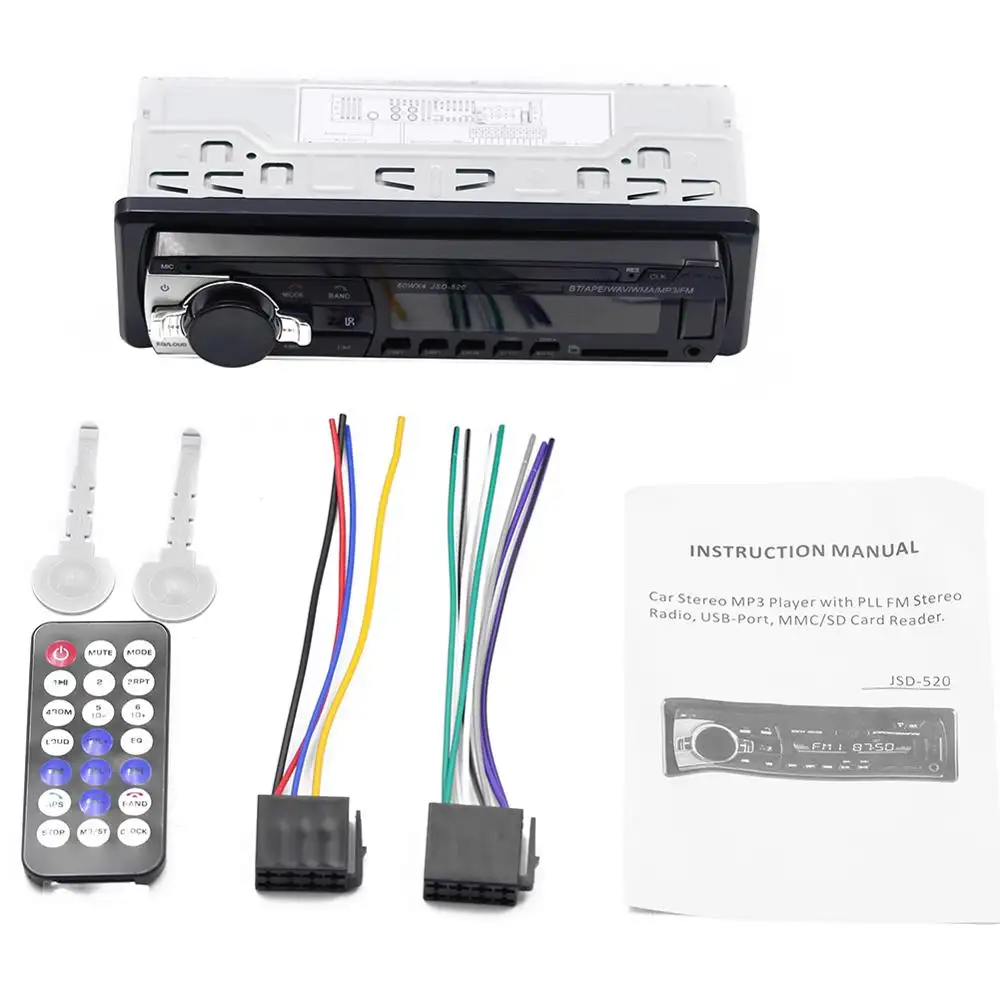 Wholesale Universal Single 1 Din Sd Car Radio Jsd-520 Car Stereo Fm Aux Input Receiver Usb With Bt Audio Car MP3 Player