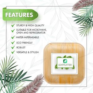Offres Spéciales ensembles d'assiettes <span class=keywords><strong>en</strong></span> feuilles <span class=keywords><strong>de</strong></span> palmier naturelles personnalisées <span class=keywords><strong>de</strong></span> 10 pouces 25 pièces par ensemble - Product Image 5