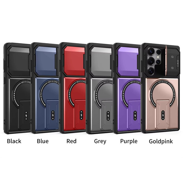 Shockproof Armor Rugged Kickstand Magnetic Phone Case for Samsung S26 Ultra S25 S24 S23 A57 A36 A35 A55 Camera Protection Cover