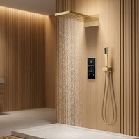 Système de douche mural moderne avec commande numérique et pommeau de douche effet pluie pour salle de bain