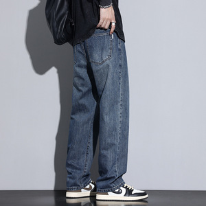 Haute qualité brodé Vintage mode hommes jean pantalon personnalisé homme bleu Baggy <span class=keywords><strong>Denim</strong></span> jean pantalon pantalon pour hommes jean - Product Image 2