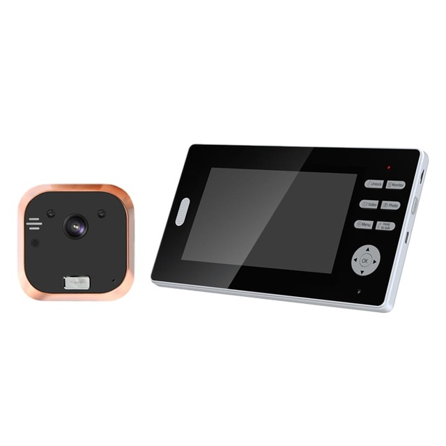 Digital Wireless Peephole Door Viewer with 140 Degree Wide Angle Camera Night Vision Battery for Home Security 7 Inch 2.4ghz