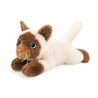 Qingdao Qunze Série de chats assis et debout, modèle Calico Tortoiseshell, poupée en peluche confortable en polyester, rembourrage en coton PP, unisexe