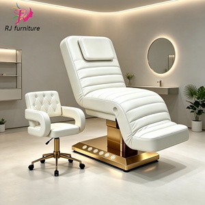 Cama de Belleza Eléctrica de 3 Motores, Reclinable de Cuero Premium para Tratamientos Faciales, Respaldo Ajustable en Altura, Cama para Pestañas con Función de Calefacción - Product Image 1