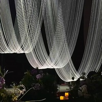 Décorations de plafond de mariage, rideau de perles de cristal suspendu, draperie ondulée en acrylique pour toile