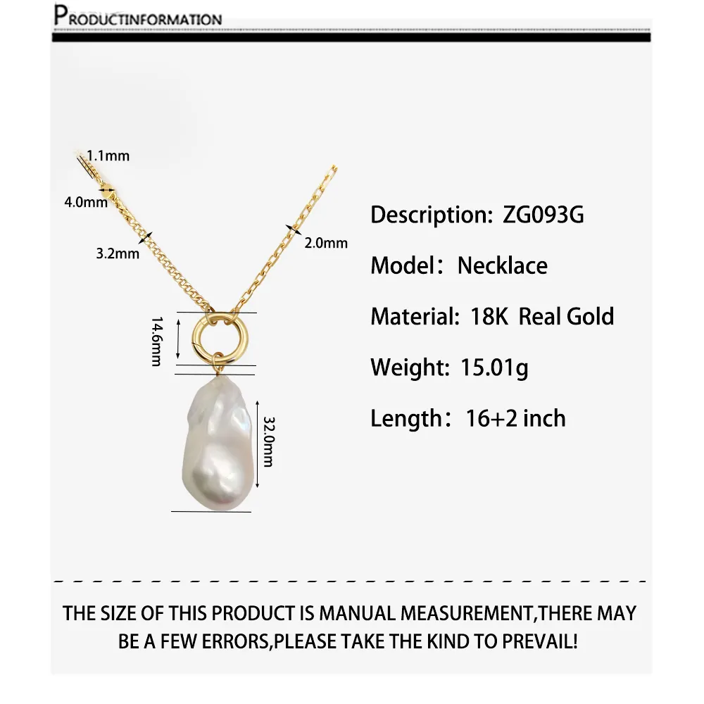 Collier avec pendentif en or 18K, pour femmes, bijou de haute qualité, simple et décontracté