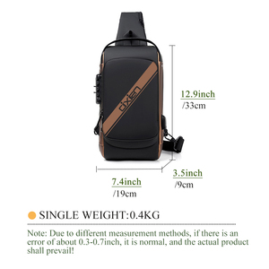 Sac messager grande capacité unisexe avec fermeture éclair, <span class=keywords><strong>sacoche</strong></span> étanche pour téléphone, design pratique à porter en bandoulière pour hommes - Product Image 4