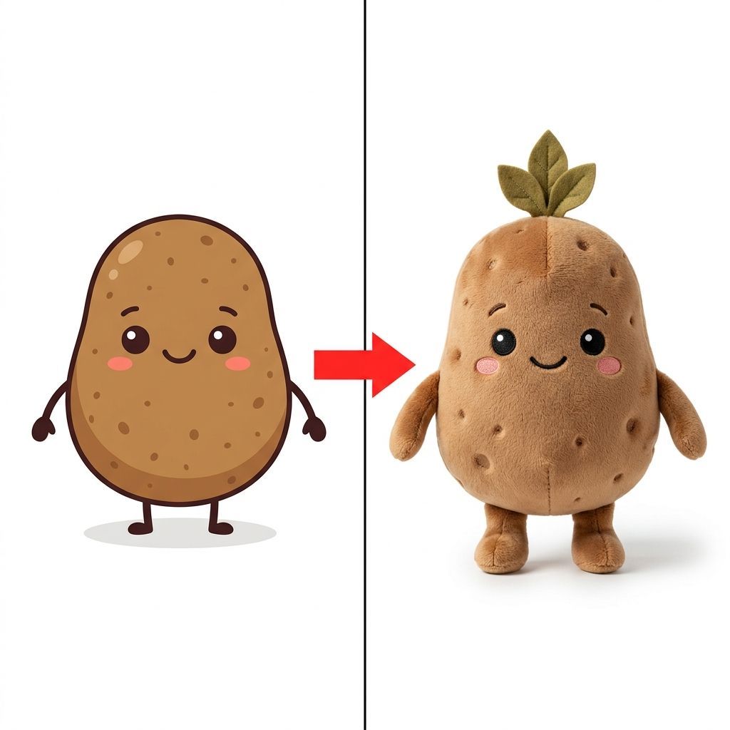 チャーミングで心地よいポテトのぬいぐるみは、お子様の喜びと快適さの