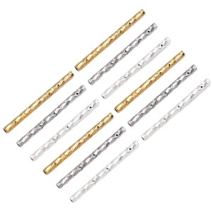 Connecteur de Tube à facettes en cuivre plaqué or et argent, pour accessoires de bijoux à faire soi-même, 10 pièces, forme rectangulaire - Product Image 5