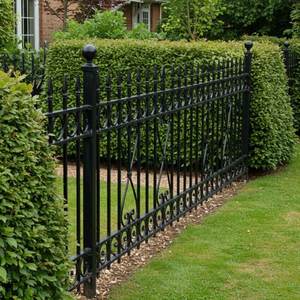 Valla <span class=keywords><strong>de</strong></span> hierro forjado ornamental con rollos forjados a mano y acabado recubierto <span class=keywords><strong>de</strong></span> polvo <span class=keywords><strong>para</strong></span> una belleza <span class=keywords><strong>de</strong></span> jardín duradera - Product Image 2