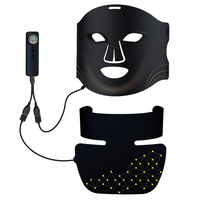 Masque LED pour le visage et le cou Home SPA, 7 couleurs, rechargeable, en silicone, masque de beauté pour la peau du visage et du cou avec contrôleur portable