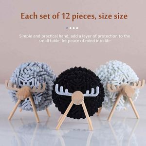 Hot Selling Sheep Shape Cup Pads Creative Felt Snowflake <b>Coasters</b> Funny Sheep Shaped Anti Slip <b>Drink</b> <b>Coasters</b> With Wooden Holder - Product Image 6